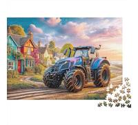 Puzzle Jigsaw 1000 Pièces Scène de Tracteur Rural Puzzles 70x50cm/1000pcs pour Enfants Cadeau Style de véhicule agricole Moderne Jeu D'Intelligence Familial DIY Carton