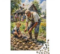 Puzzle Jigsaw 1000 Pièces Scène de Vie de Ferme Rurale Puzzles 70x50cm/1000pcs pour Enfants Cadeau Jeu D'Intelligence Pression Réduite DIY Carton