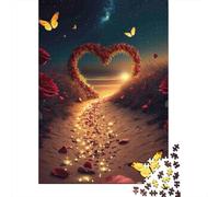 Puzzle Jigsaw 1000 Pièces Sentier du cœur Romantique Puzzles 38x26cm/1000pcs pour Adultes Et Enfants Cadeau Jeu D'Intelligence Pression Réduite Bricolage Carton