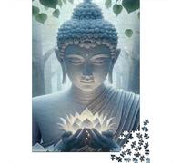Puzzle Jigsaw 1000 Pièces Statue de Bouddha Méditation Puzzles 52x38cm/1000pcs pour Adultes Et Enfants Cadeau Jeu D'Intelligence Pression Réduite Bricolage Carton