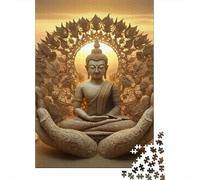 Puzzle Jigsaw 1000 Pièces Statue de Bouddha Méditation Puzzles 70x50cm/1000pcs pour Adultes Et Enfants Cadeau Jeu D'Intelligence Familial DIY Carton