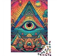 Puzzle Jigsaw 1000 Pièces Symbole de l'œil psychédélique Puzzles 38x26cm/1000pcs pour Adultes Et Enfants Cadeau Jeu D'Intelligence Pression Réduite DIY Carton