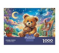 Puzzle Jigsaw 1000 Pièces Teddy Bear dans Un Pays des Rêves Périplexes Puzzles 52x38cm/1000pcs pour Adultes Et Enfants Cadeau Jeu D'Intelligence Pression Réduite Bricolage Carton