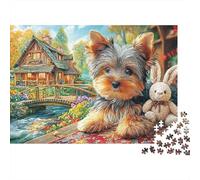 Puzzle Jigsaw 1000 Pièces Terrier du Yorkshire Puzzles 38x26cm/1000pcs pour Enfants Cadeau Jeu D'Intelligence Familial Bricolage Carton