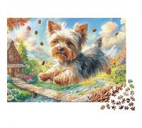Puzzle Jigsaw 1000 Pièces Terrier du Yorkshire Puzzles 38x26cm/1000pcs pour Enfants Cadeau Jeu D'Intelligence Familial DIY Carton