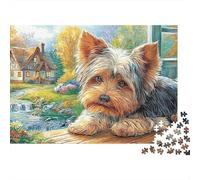 Puzzle Jigsaw 1000 Pièces Terrier du Yorkshire Puzzles 70x50cm/1000pcs pour Enfants Cadeau Jeu D'Intelligence Familial Bricolage Carton