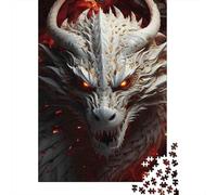 Puzzle Jigsaw 1000 Pièces Tête de Dragon Blanc Puzzles 70x50cm/1000pcs pour Adultes Et Enfants Cadeau Jeu D'Intelligence Familial DIY Carton