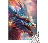 Puzzle Jigsaw 1000 Pièces Tête de Dragon Mythique Puzzles 70x50cm/1000pcs pour Adultes Et Enfants Cadeau Jeu D'Intelligence Pression Réduite DIY Carton