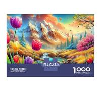 Puzzle Jigsaw 1000 Pièces Tulipes par Mountain Stream Puzzles 38x26cm/1000pcs pour Enfants Cadeau Jeu D'Intelligence Pression Réduite DIY Carton
