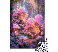 Puzzle Jigsaw 1000 Pièces Village de Champignons Magiques Puzzles 38x26cm/1000pcs pour Adultes Et Enfants Cadeau Jeu D'Intelligence Familial Bricolage Carton