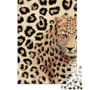 Puzzle Jigsaw 1000 Pièces Visage léopard-Wild Animal Portrait Puzzles 38x26cm/1000pcs pour Enfants Cadeau Jeu D'Intelligence Pression Réduite Bricolage Carton