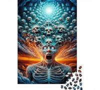 Puzzle Jigsaw 1000 Pièces Vision du crâne surréaliste Puzzles 70x50cm/1000pcs pour Enfants Cadeau Jeu D'Intelligence Pression Réduite Bricolage Carton
