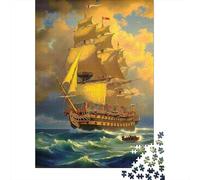 Puzzle Jigsaw 1000 Pièces Voyage Historique de Navire de Guerre Puzzles 52x38cm/1000pcs pour Enfants Cadeau Jeu D'Intelligence Pression Réduite DIY Carton