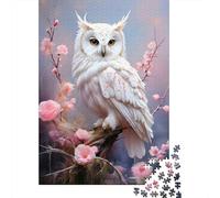Puzzle Jigsaw 1000 Pièces White Hiouf avec des Fleurs Puzzles 38x26cm/1000pcs pour Enfants Cadeau Jeu D'Intelligence Familial DIY Carton