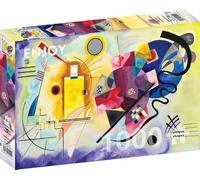 Puzzle Jigsaw de 1000 pièces - Finition mate, toucher doux, pièces robustes et uniques, ajustement serré, couleurs vives, service de pièces manquantes - Jaune rouge bleu - Kandinsky Famous Abstract