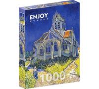 Puzzle 1000 pièces Enjoy - Vincent Van Gogh : L'Église d'Auvers-sur-Oise multicolore G