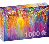 Puzzle Jigsaw de 1000 pièces pour adultes - Finition mate, toucher doux, pièces robustes et uniques, ajustement serré, couleurs vives, service de pièces manquantes - Branche avec fleurs multicolores