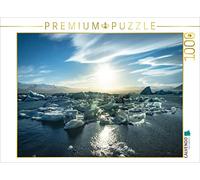 Puzzle · Jökulsarlon à la lumière du Soir | La lagune glaciaire au sud de l'Islande · 1000 pièces · Format assemblé 64 × 48 cm · CALVENDO Puzzle