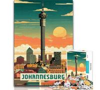 Puzzle Johannesburg 1000 pièces, Difficile à compléter mais Amusant et Humoristique avec Affiche et fiche de Questions-réponses Assorties 38x26cm