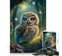 Puzzle Jolie Petite Chouette pour Adolescents, 1000 pièces, Jouet cognitif, Loisir Silencieux, Bords de qualité supérieure, Cadeau de Noël 38x26cm