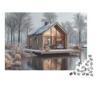 Puzzle Jouet Éducatif Puzzles en Bois 1000 Pièces Scène de Neige hivernale Adultes Puzzle Scène de Neige hivernale Puzzle Adulte Décoration D'intérieur pour Adultes 1000pcs (75x50cm)