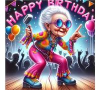 Puzzle Joyeux Anniversaire Dansant de 70 Pièces pour Adultes, Puzzles 70 pièces Adultes, Jigsaw Puzzle d'art pour Défi, Puzzles Coloré à Faire soi-même pour la Décoration de la Maison