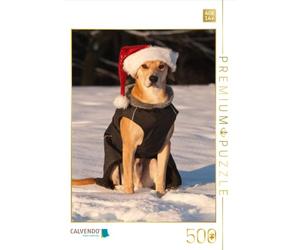 Puzzle · Joyeux Noël | Chien de Noël · 500 pièces · Format assemblé 48 × 36 cm · CALVENDO Puzzle