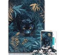 Puzzle Jungle Black Panther pour Adolescents, 1000 pièces, idéal comme Cadeau pour Toute la Famille 38x26cm