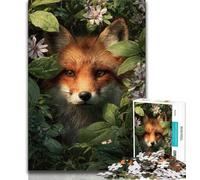Puzzle Jungle Fox 1000 pièces pour Adolescents, Jeu de réflexion, décoration Murale, Cadeaux d'anniversaire et de Noël Uniques (38x26cm)