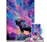 Puzzle Jungle Moose 1000 pièces pour Adultes et Adolescents, pour Un Moment de détente à la Maison avec des pièces de Formes aléatoires entièrement emboîtables (38x26cm)