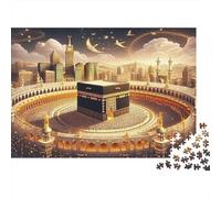 Puzzle Kaaba 70x50cm 1000 pièces Papier recy dultes Lieu Saint Islam Ludique Développe habiletés Décoration Idée Cadeau
