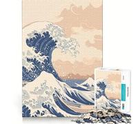 Puzzle Kanagawa Under The Wave 1000 pièces pour Adolescents Stimulation intellectuelle Ajustement Parfait Loisirs captivants pour des Moments de détente à la Maison (50x75cm)