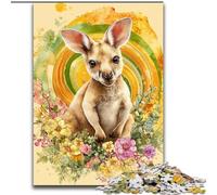 Puzzle Kangourou Fleuri 1000 pièces pour Adolescents, Jeu éducatif, défi, Cadeau d'anniversaire, décoration Murale (50x75cm)