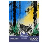Puzzle Kerry Blue Terrier 1000 Pièces pour Adultes Et Enfants, Jeu De Famille, Casse-tête Bois Bleu et Jaune, DéCoration, Cadeau Enfant 38x26cm/1000pcs