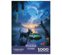 Puzzle Kerry Blue Terrier 1000 Pièces pour Adultes Et Enfants, Jeu Ludique Et Instructif, Puzzles Chien Marais Tropical, Décoration Intérieure, Cadeau Famille 38x26cm/1000pcs