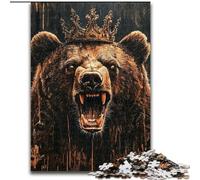 Puzzle King Brown Bear 1000 pièces pour Adolescents, Jouet éducatif, Amusant, Jeux familiaux, décoration d'intérieur Unique (26x38cm)