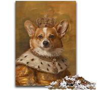 Puzzle King Shiba Inu pour Adolescents, 1 000 pièces, Anti-Stress, Difficile à réaliser, idéal pour la décoration de Bureau (50x75cm)