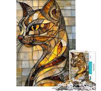 Puzzle Kintsugi 1000 pièces pour Adultes Motif Chat Mignon à Monter soi-même Une œuvre d'art Un Cadeau Unique pour Un Anniversaire ou Noël (38x26cm)