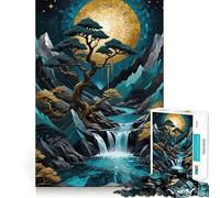 Puzzle Kintsugi Arbre de Montagne 1000 Pièces pour Adolescents Design Calme et Relaxant Cadeau Classique à Assembler (50x75cm)