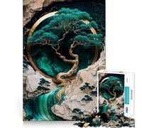 Puzzle Kintsugi Arbre de Montagne pour Adolescents 1000 Pièces Renforce la Mémoire Soulagement des Tensions Bords Lisse Surprise de Noël (38x26cm)
