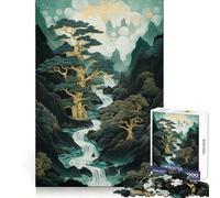 Puzzle Kintsugi Arbre de Montagne pour Adultes 1000 Pièces Jeu de logique et de Stimulation Cognitive Soulagement de l'anxiété Découpe précise Cadeau élégant (50x75cm)