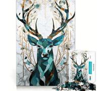 Puzzle Kintsugi Art Cerf, 1000 pièces, Difficile, pour Adultes, Motif cerf, idéal pour Une détente absolue, découpe Nette, Cadeau Unique 38x52cm