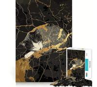 Puzzle Kintsugi Chat Dormant 1000 Pièces pour Adolescents Jeu Stimulant la Logique et Apaisant Collection Premium Edge Art 50x75cm