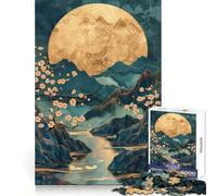 Puzzle kintsugi de 1000 pièces représentant Un Paysage de cerisiers en Fleurs idéal pour Les Adolescents Stimule la mémoire Calme et apaisant Un Cadeau de qualité supérieure Plein de tendresse