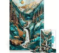 Puzzle Kintsugi de 1000 pièces sur Le thème de la rivière Yellowstone pour Adultes entraînement cérébral ludique,découpe Nette,pièces Robustes,activité apaisante pour Une Pause mentale (38x52cm)