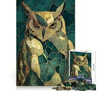 Puzzle Kintsugi de Hibou en Turquoise et Or, 1000 pièces, pour Adolescents Un Cadeau Artistique, idéal pour se détendre et stimuler la mémoire (50x75cm) Découpe Lisse