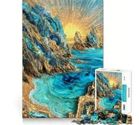 Puzzle Kintsugi Falaises au Coucher du Soleil, 1000 pièces, pour Adolescents, Jeu de logique Claire, Loisirs faciles, découpe Parfaite, Cadeau d'anniversaire 38x26cm