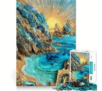 Puzzle Kintsugi Falaises au Coucher du Soleil pour Adolescents, 1000 pièces, activité stimulante à la Maison, Bords Nets, Cadeau Festif 50x75cm