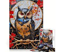 Puzzle Kintsugi Hibou 1000 Pièces Cadeau pour Adultes Jeu de Réflexion Loisirs Qualité Joli Cadeau (38x26cm)