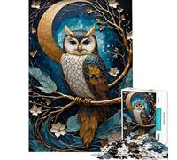 Puzzle Kintsugi Hibou Doré 1000 Pièces pour Adultes Jeu de Manipulation et décoration intérieure Idéal comme Cadeau (Dimensions 50x75cm)